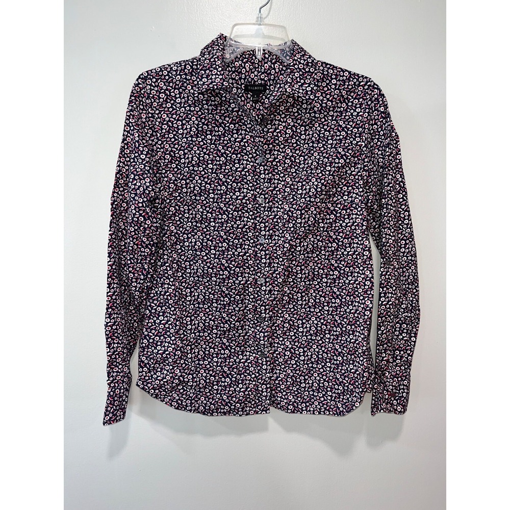Talbots Womens Floral Button-Up Blouse Size 8